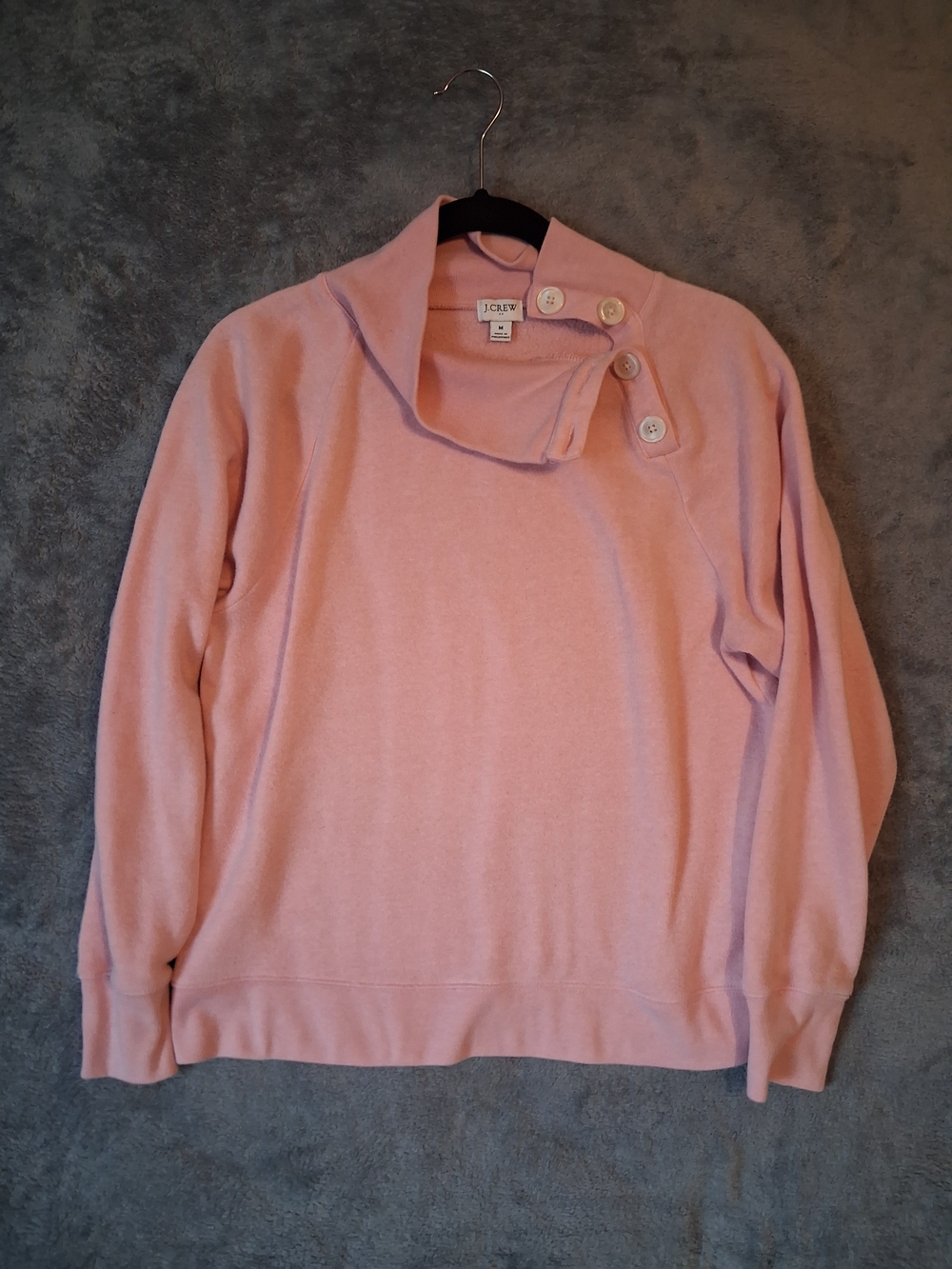 J. Crew Sweater Womens Light Pink Button Cowl Neck